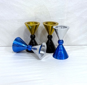 New Arrival Diva Collections Handmade Modern Hourglass Shape Tea Light Holder Set Durable Waterproof Aluminum 2-piece - Product Image 6