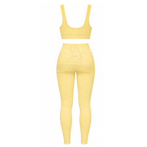 Conjunto de Yoga para Mujer, Top Deportivo y Leggings a Juego, Tejido Elástico Ligero, Secado Rápido, Ecológico, Ajuste Cómodo - Product Image 5