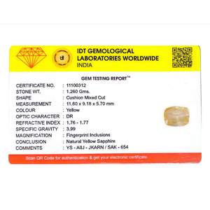 Loose 6.3 Carat Oval Cut Yellow Sapphire Gemstone for Fine Jewelry 11mm - Product Image 4