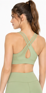 <b>Women's</b> Yoga Sports Bra Seamless Stretch Breathable Gym Fitness Running Crop <b>Top</b> Adjustable Straps Logo Low MOQ Medium - Product Image 2