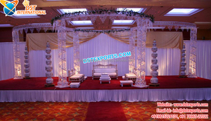 Mandap de Metal para interiores de boda único, vela moderna Chuppah, encendido de cristal, configuración moderna, decoración asiática de boda - Product Image 2