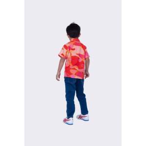 Chemise en jersey de rayonne corail pour garçons avec imprimé géométrique et manches courtes - Product Image 5