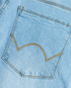 Custom <b>Men's</b> Light Wash Straight Leg <b>Jeans</b>, Whisker Detail Denim <b>Jeans</b> Regular Fit, OEM Wholesale Manufacturer - Product Image 5