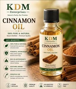 น้ำมันเปลือกอบเชยแท้ 100% บริสุทธิ์จากธรรมชาติ สำหรับปรุงแต่งรสอาหาร น้ำหอม อโรมาเธอราพี และบำรุงผิว/เส้นผม ขายส่ง - Product Image 5