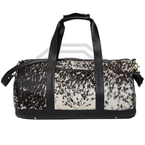 Bolsa de Viaje de Piel Auténtica Personalizada al por Mayor, Bolsa de Lona de Cuero Vacuno con Pelo, Bolsa de Gimnasio de Diseño para Fin de Semana, Fabricante de Bolsas de Equipaje - Product Image 3