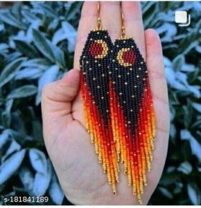 ต่างหูลูกปัดยาวหลากสีทำด้วยมือสำหรับผู้หญิงต่างหูลูกปัดปรับแต่งได้ดีไซน์ใหม่เครื่องประดับแฟชั่น - Product Image 2