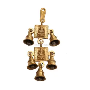 5 cloches Pur Laiton Dieu Laxmi Ji Hanging Cloches Faites De Haute Qualité En Laiton Grand Bruit. - Product Image 1