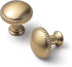 Pomo Redondo Moderno de Latón para Muebles, Herrajes Dorados Antiguos, Diseños Personalizables, Hechos a Mano, para Ventanas, Armarios y Puertas, 2 Piezas - Product Image 4