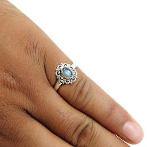 New Classic Design <b>Ring</b> Crafted From 925 Sterling Silver Flower Style <b>Labradorite</b> <b>Ring</b> Women's Handmade Design Bohemian Jewelry - Product Image 3