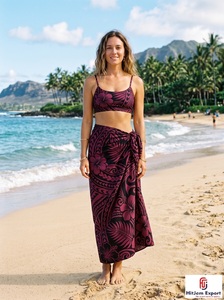 Lightweight Anti-UV Breathable Polyester Printed Twill Short Sarong Pareo Custom Manufacturing Service for Women Beachwear - Product Image 2