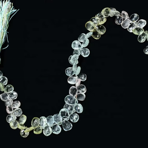 AAA Natural Aquamarine Multi Faceted Pear Shape Briolette <b>Beads</b> 5*7mm 8 Inches <b>Stone</b> <b>Beads</b> For Jewelry Making At Wholesale Price - Product Image 6