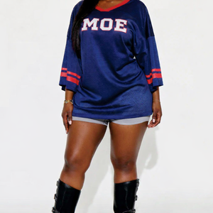 Camisetas Deportivas Extra Grandes Personalizadas, Cuello en V, Transpirables, Ropa Urbana, Logotipo Personalizado, Sublimación OEM, Camiseta de Fútbol Americano - Product Image 6