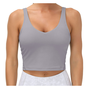 Soutien-gorge de sport pour femme de qualité supérieure, à maintien élevé, avec logo frontal, écologique, séchage rapide, design sans couture, pour la gym, le fitness et l'entraînement - Product Image 1