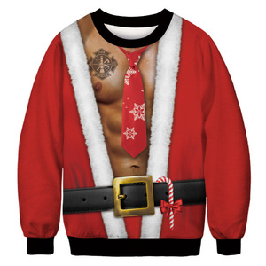 Sudadera unisex de punto con cuello redondo de Guacin Around Christmas Tree - Product Image 3