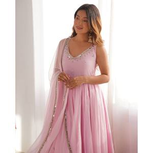 Vestido Anarkali de diseñador-Parte inferior y Dupatta para fiestas Talla XS - Product Image 1