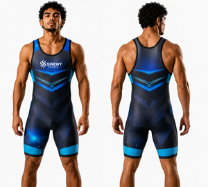 Trajes de Lucha Estándar para Adultos de Alta Calidad en Spandex/Poliéster, Elásticos, Personalizables, Ligeros, Reversibles, Diseño Sólido, de Secado Rápido - Product Image 1