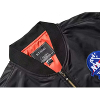 Chaquetas de Moda Flight Negras, Chaqueta de Algodón para Hombre, Nuevo Estilo, Chaqueta Bomber Holgada de Nailon