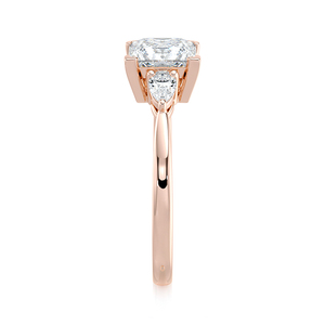 แหวนเพชรทรงเจ้าหญิง 14K ทองคำแท้ ประดับเพชรเลี้ยงในห้องปฏิบัติการทรงหยดน้ำสามเม็ด ด้านข้างประดับเพชรทรงลูกแพร์ สำหรับงานหมั้นและงานแต่งงาน รับรองโดย IGI ชุบโรเดียม หรูหรา - Product Image 5