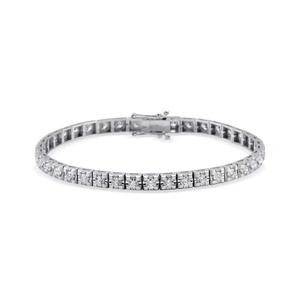 Pulsera de tenis de moissanita redonda de plata 925, chapada en blanco, joyería fina de lujo, cadena de muñeca con piedras brillantes, regalo - Product Image 1