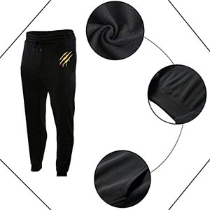 Conjunto Deportivo Unisex Negro con Capucha y Estampado de Garra Dorada, Pantalones Largos, Ropa Casual de Otoño, 100% Algodón Transpirable, Corte Regular 2026 - Product Image 4