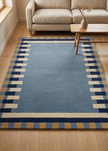 Alfombra Moderna Hecha a Mano de Lana Antideslizante de Pelo Medio con Patrón Abstracto para Decoración Contemporánea del Hogar - Product Image 6