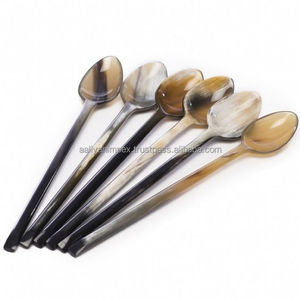 Elegant Best Quality Handmade Ox Horn Custom Natural Buffalo Colorful Horn <b>Serving</b> <b>Spoon</b> Cutlery Tea <b>Spoon</b> From AALIYAN IMPEX - Product Image 4