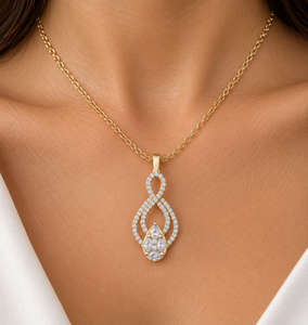 เพชรแล็บโกรว์รูปทรงหลากหลาย ทองคำแท้ 14K 18K จี้รูปทรงกลมแบบอินฟินิตี้ สร้อยคอ DEF VVS เครื่องประดับหรูหรา ขายส่ง - Product Image 2