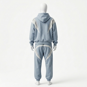 Survêtement personnalisé en gros pour hommes, imprimé, zippé, haute qualité, 100% coton, avec logo personnalisé, vêtements de sport - Product Image 2