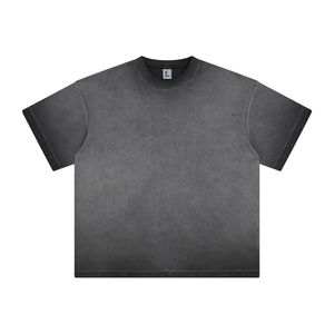 T-shirt personnalisé pour homme 100% coton, coupe ample, manches courtes, col rond, imprimé motif vintage, style oversize d'été avec longueur allongée - Product Image 2