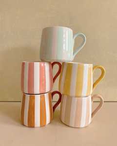 Ceramic <b>Mug</b> With Letter M Print Minimalist Design White And Navy Blue Home Gift Dishwasher And Microwave Safe - Product Image 6