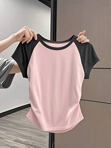 Women Floral Print Crop <b>Top</b> Short Sleeve O-Neck Casual Summer T-Shirt Breathable Jersey Knitted 100% Cotton - Product Image 1