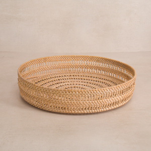 Sustainable Natural Rattan <b>Tray</b> Handmade Woven <b>Round</b> <b>Serving</b> <b>Tray</b> Rustic Table Decor Kitchen Organizer Wholesale Bulk Restaurant - Product Image 3