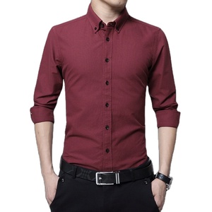 Camisa de manga larga de algodón 100% para hombre, transpirable, antiarrugas, de secado rápido, calidad Premium, logotipo personalizado, estilo Formal de moda - Product Image 1