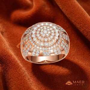 Rose Gold <b>Men's</b> Moissanite Hip Hop <b>Ring</b> Round Cluster Halo Iced Out Statement Band Luxury Jewelry Gift for <b>Men</b> - Product Image 4
