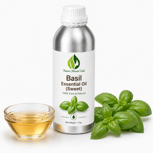 Aceite Esencial de Albahaca Natural de la India Natures Natural, Dulce, 100 ml, Puro, Natural, Destilado al Vapor, Aceite de Aromaterapia - Product Image 1