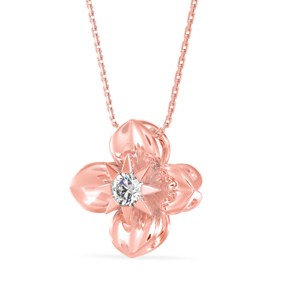 จี้สร้อยคอรูปดาวสี่แฉกประดับมอสซาไนต์ ดีไซน์ดอกไม้ ทำจากเงินแท้ 925 - Product Image 2