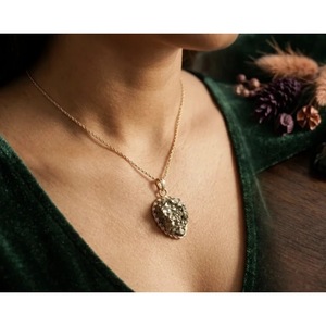 Collar de pirita natural hecho a mano al por mayor, joyería de piedras preciosas de la India - Collar de pirita de la prosperidad - Product Image 3