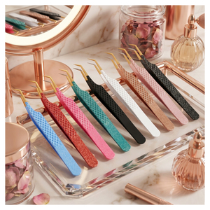 Premium Salon Grade <b>Lash</b> Tweezers Fiber Tip <b>Lash</b> Extension Tweezers <b>Lash</b> Technician Tweezer <b>Kit</b> Eyelash Extension Tweezer - Product Image 1