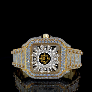 Luxury Men's Mechanical Watch Stainless Steel Square Case Diamond Sapphire Crystal Analog Roman Numeral Deployment Clasp Band - Product Image 1