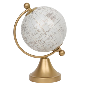 Globo Terráqueo Moderno para Escritorio, Mapa del Mundo en Negro y Plateado |   Trípode de Aluminio Dorado |   Globo Terráqueo Educativo para Decoración de Escritorio de Oficina y Mesa de Estudio - Product Image 1