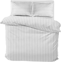 Juego de Ropa de Cama de Hotel Personalizable con Rayas Blancas, 300 Hilos, Microfibra Premium, Ecológica, Duradera, Transpirable, Moderna, Suave y Cómoda