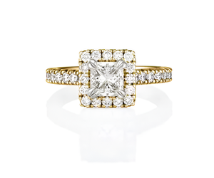 Anillo de Compromiso para Mujer, Estilo Étnico, Oro Amarillo de 14K, Corte Cojín, VVS, CVD, Cultivado en Laboratorio, Certificado IGI, Aniva RN153 - Product Image 4