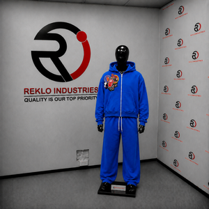 Conjunto Deportivo Azul para Hombre, Sudadera con Capucha y Cremallera Completa, Pantalones Anchos, Estilo Urbano, Chaqueta con Parche Bordado, Pantalones a Juego - Product Image 3