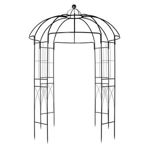 Gazebo de Hierro Forjado Negro de 207*207*270cm con Arco, Toldo y Pérgola para Patio - Product Image 1