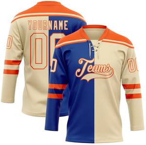 Maillot de hockey sur glace personnalisé avec col lacé – Uniforme d'équipe respirant par sublimation avec nom et numéro - Product Image 1