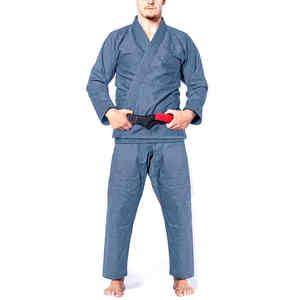 Ensemble de kimono de BJJ 100% polyester avec logo personnalisé, tissage simple, satin brodé, coupe confortable, pantalon en tissu Ripstop, OEM ODM - Product Image 1