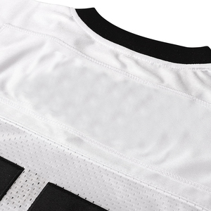Camiseta de Béisbol Blanca Personalizada con Cuello en V, Manga Corta, 100% Poliéster, Malla Transpirable, Absorbe la Humedad, Impresión por Transferencia de Calor, Unisex - Product Image 4