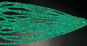 Perles d'opale éthiopienne verte naturelle de qualité AAA, forme rondelle, 3mm-5mm, pierres précieuses de pierre de soleil, pierres précieuses en vrac, prix de gros disponible - Product Image 2