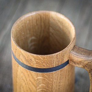 Classic Handcrafted Wooden Beer <b>Mug</b> Premium Oak Wood Tankard Rustic Viking Style Drinking <b>Mug</b> for Beer Coffee Tea and Ale - Product Image 6