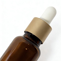 Flacon compte-gouttes de luxe en verre ambré de 20 ml avec bouchon doré pour sérum de soin, échantillon cosmétique, personnalisable avec logo – Vente en gros